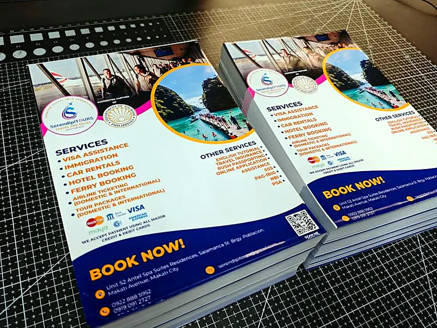 Promotional flyers printed for a business campaign