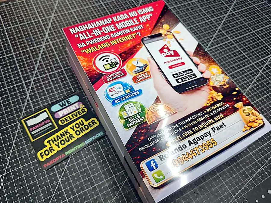 Printed flyer stacks packed for delivery
